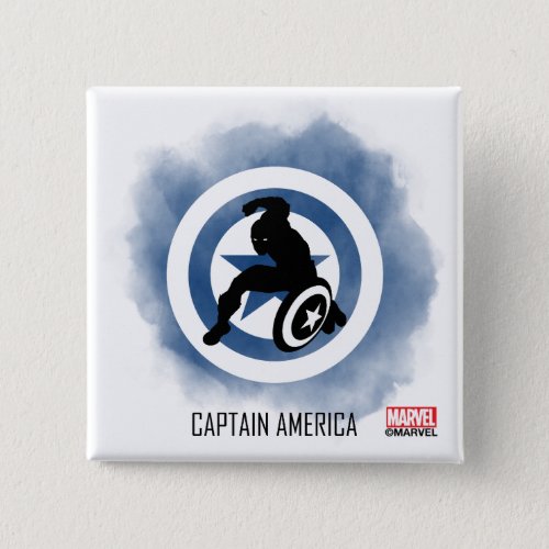 Captain America Silhouette Over Watercolor Icon Button