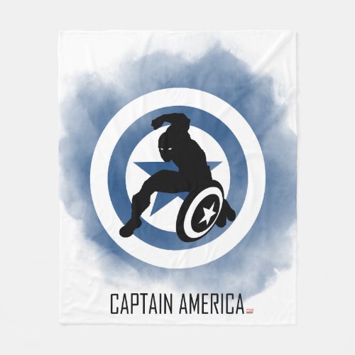 Captain America Silhouette Over Watercolor Icon Fleece Blanket