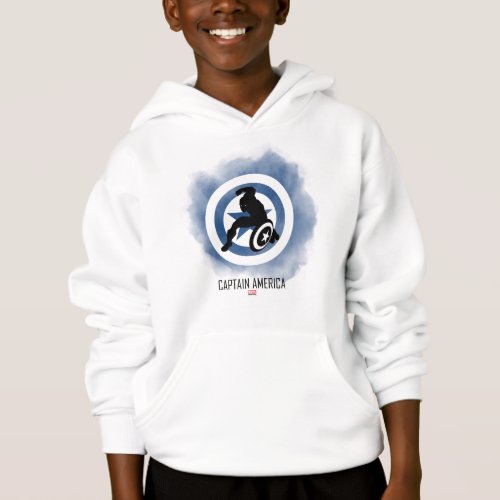 Captain America Silhouette Over Watercolor Icon Hoodie