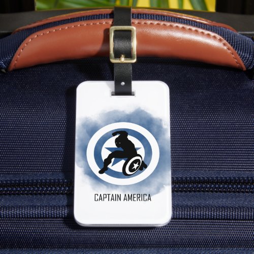 Captain America Silhouette Over Watercolor Icon Luggage Tag