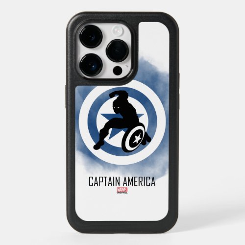 Captain America Silhouette Over Watercolor Icon OtterBox iPhone 14 Pro Case