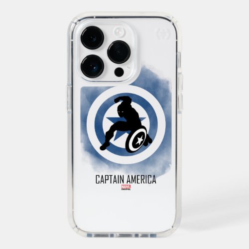 Captain America Silhouette Over Watercolor Icon Speck iPhone 14 Pro Case