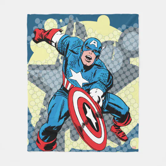 Avengers Captain America Plush Throw Blanket Marvel Comics Shield Logo 50x60 NEW 