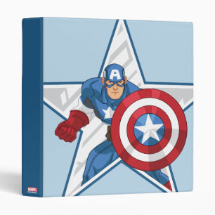 Captain America Star Graphic 3 Ring Binder