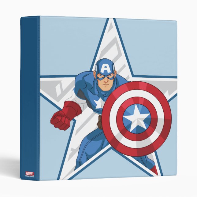 Captain America Star Graphic 3 Ring Binder (Front/Spine)