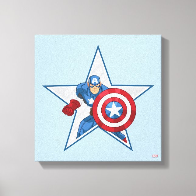 Captain America Star Graphic Canvas Print (Front)