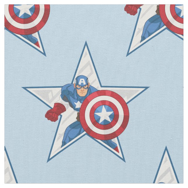 Captain America Star Graphic Fabric (Close Up)