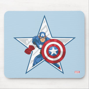 Captain America Star Graphic Mouse Pad