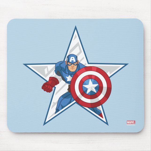 Captain America Star Graphic Mouse Pad (Front)