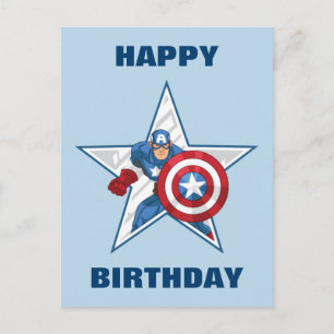 Captain America Star Graphic Postcard