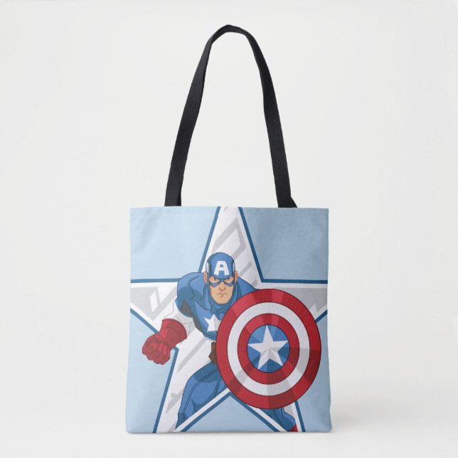 Captain America Star Graphic Tote Bag (Front)