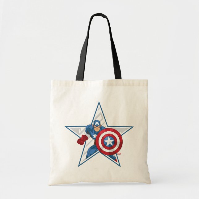 Captain America Star Graphic Tote Bag (Front)
