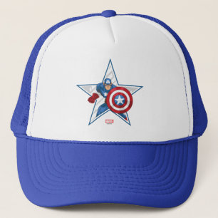 Captain America Star Graphic Trucker Hat