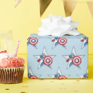 Captain America Star Graphic Wrapping Paper
