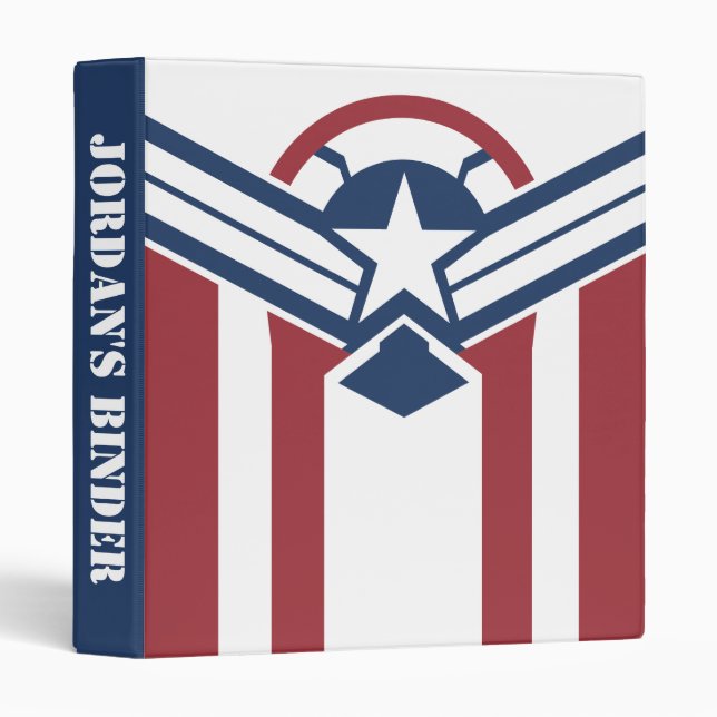 Captain America Stars & Stripes 3 Ring Binder (Front/Spine)