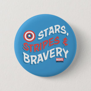 Captain America Stars, Stripes, & Bravery Button