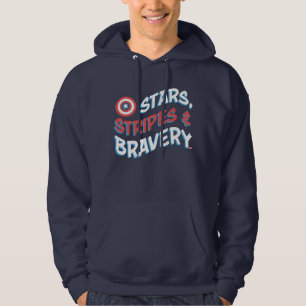 Captain America Stars, Stripes, & Bravery Hoodie