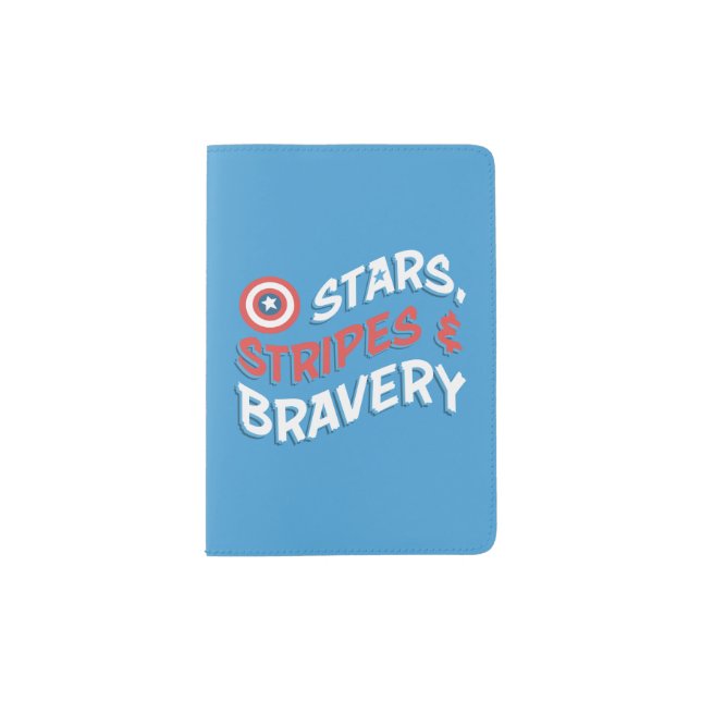Captain America Stars, Stripes, & Bravery Passport Holder (Front)