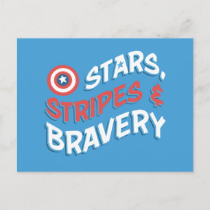 Captain America Stars, Stripes, & Bravery Postcard