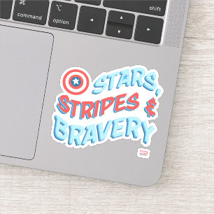 Captain America Stars, Stripes, & Bravery Sticker