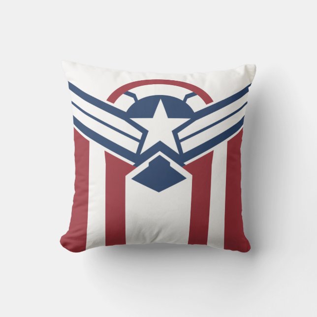 Captain America Stars & Stripes Throw Pillow (Front)