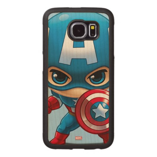 Captain America Stylized Art Carved Wood Samsung Galaxy S6 Case