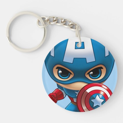 Captain America Stylized Art Keychain