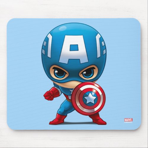 Captain America Stylized Art Mouse Pad - Avengers Classics | This is a cartoon version of Captain America front facing with shield.