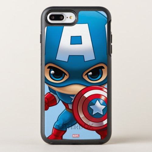 Captain America Stylized Art OtterBox Symmetry iPhone 8 Plus/7 Plus Case - Avengers Classics | This is a cartoon version of Captain America front facing with shield.