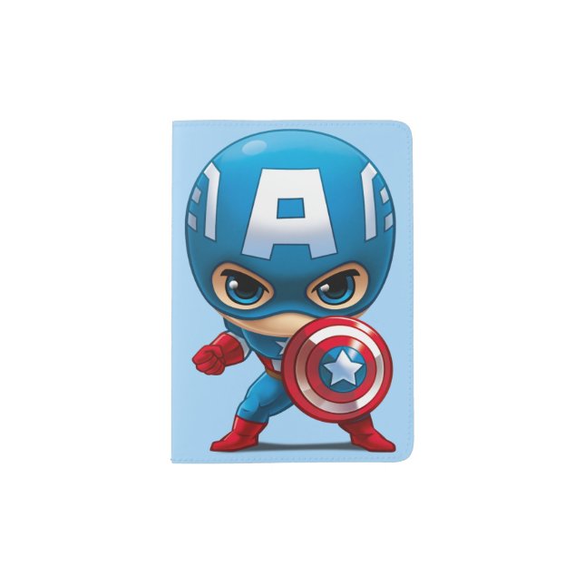 Captain America Stylized Art Passport Holder (Front)