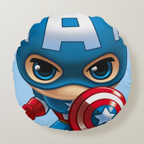 Captain America Stylized Art Round Pillow
