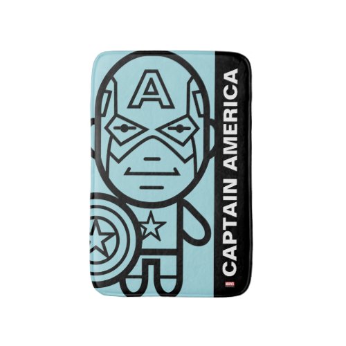 Captain America Stylized Line Art Bath Mat