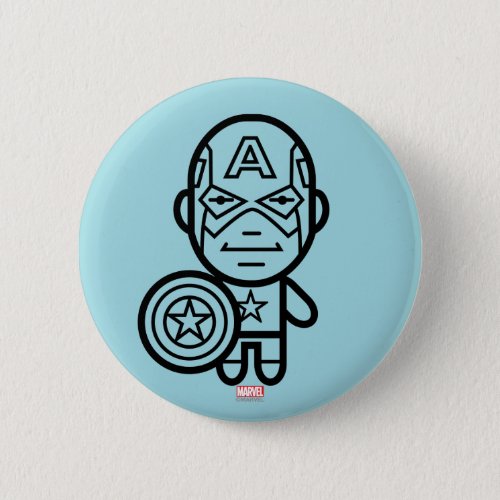 Captain America Stylized Line Art Button