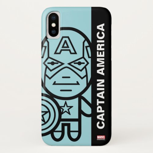 Captain America Stylized Line Art iPhone X Case