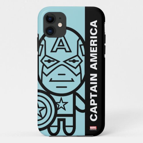 Captain America Stylized Line Art iPhone 11 Case