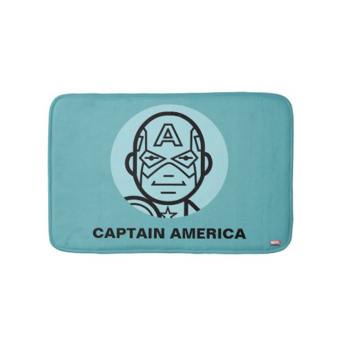 Captain America Stylized Line Art Icon Bath Mat