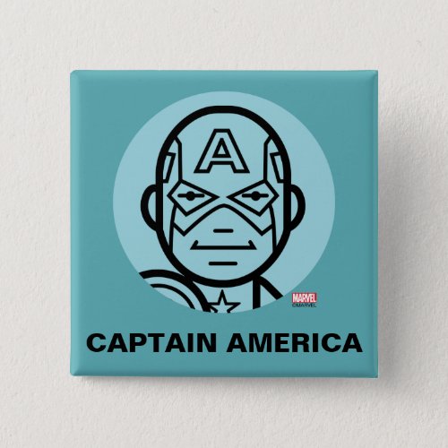 Captain America Stylized Line Art Icon Button