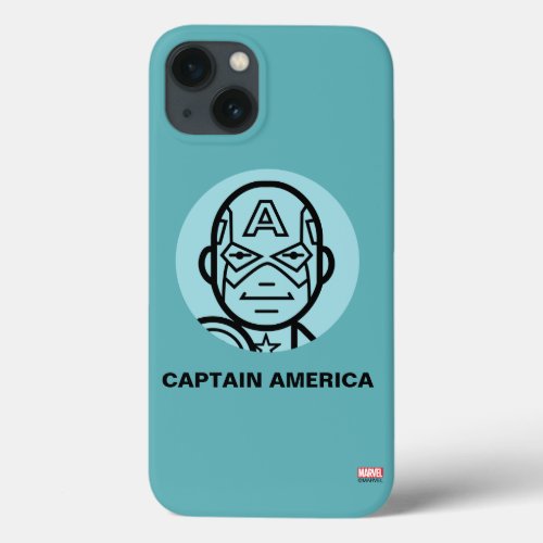 Captain America Stylized Line Art Icon iPhone 13 Case
