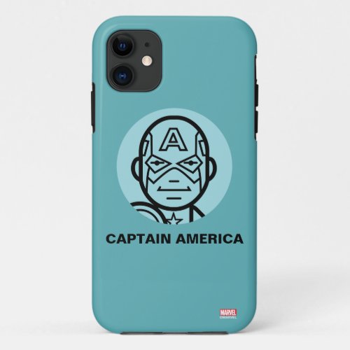 Captain America Stylized Line Art Icon iPhone 11 Case
