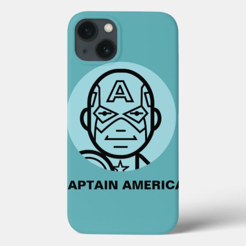 Captain America Stylized Line Art Icon iPhone 13 Case