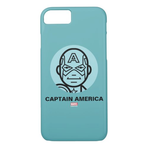 Captain America Stylized Line Art Icon iPhone 87 Case