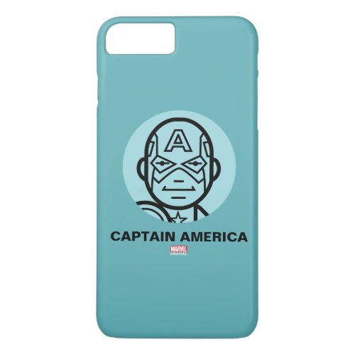 Captain America Stylized Line Art Icon iPhone 8 Plus7 Plus Case