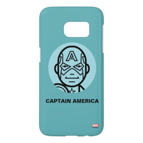 Captain America Stylized Line Art Icon Samsung Galaxy S7 Case