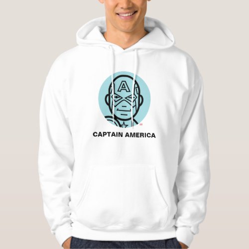 Captain America Stylized Line Art Icon Hoodie