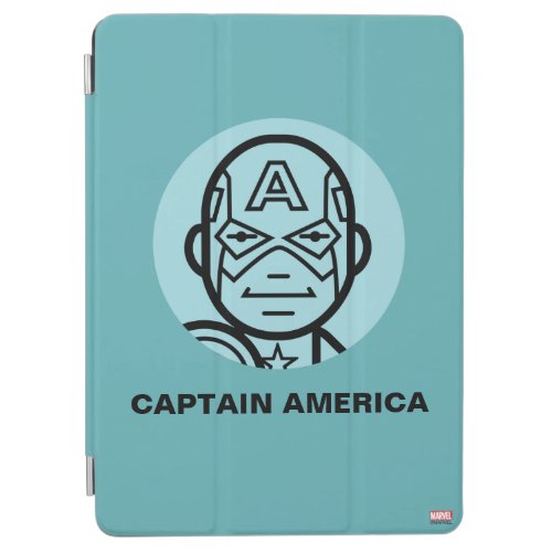 Captain America Stylized Line Art Icon iPad Air Cover