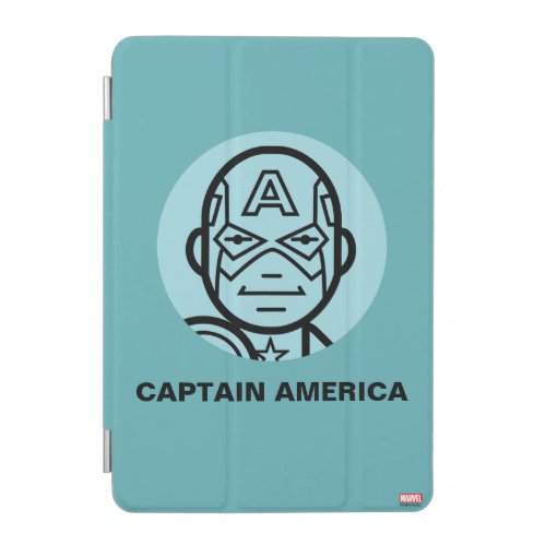 Captain America Stylized Line Art Icon iPad Mini Cover