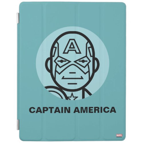 Captain America Stylized Line Art Icon iPad Smart Cover