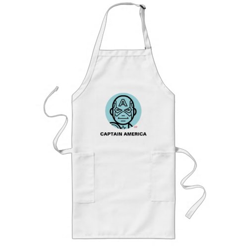 Captain America Stylized Line Art Icon Long Apron