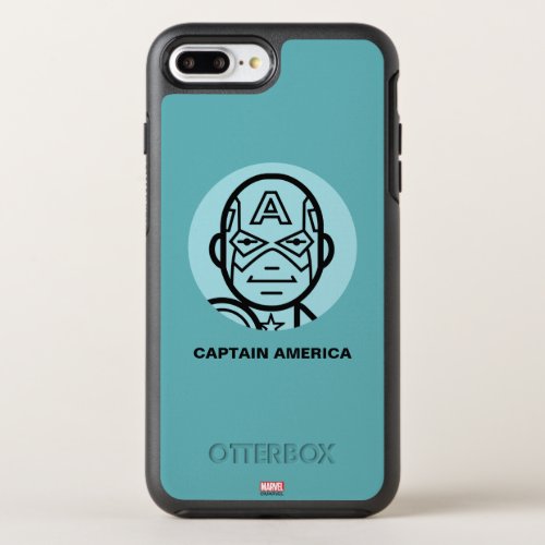 Captain America Stylized Line Art Icon OtterBox Symmetry iPhone 8 Plus7 Plus Case