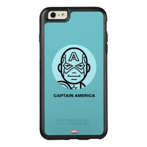 Captain America Stylized Line Art Icon OtterBox iPhone 66s Plus Case